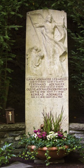 Grave of Konrad Adenauer and the Adenauer family at the Rhöndorfer Waldfriedhof, Bad Honnef, North