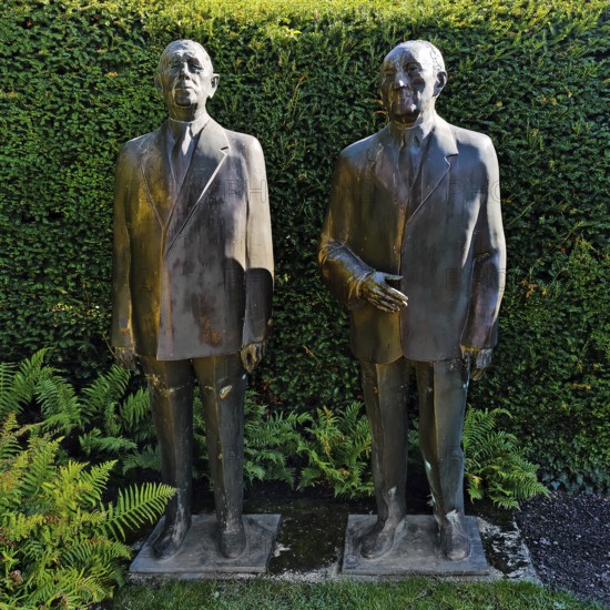 De Gaulle and Adenauer statues in the garden of Adenauer's House, Federal Chancellor Adenauer House