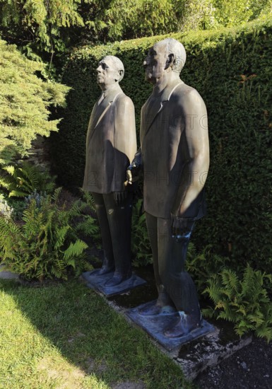 De Gaulle and Adenauer statues in the garden of Adenauer's House, Federal Chancellor Adenauer House