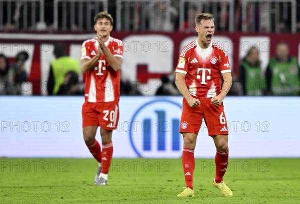 Final cheers, joy, luck, cheers Joshua Kimmich FC Bayern Munich FCB (06) Tom Bischof FC Bayern