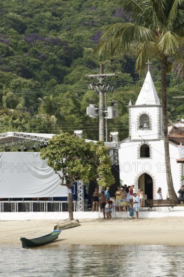 Church, Boats, Ilha Grande, Rio de Janeiro, Brazil