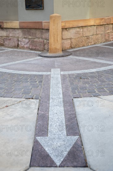 Salt Lake City, Utah - The Salt Lake Meridian Initial Point at Temple Square in downtown Salt Lake