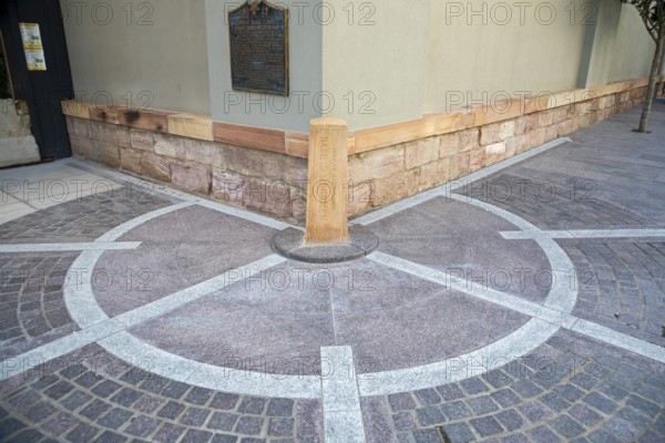 Salt Lake City, Utah - The Salt Lake Meridian Initial Point at Temple Square in downtown Salt Lake