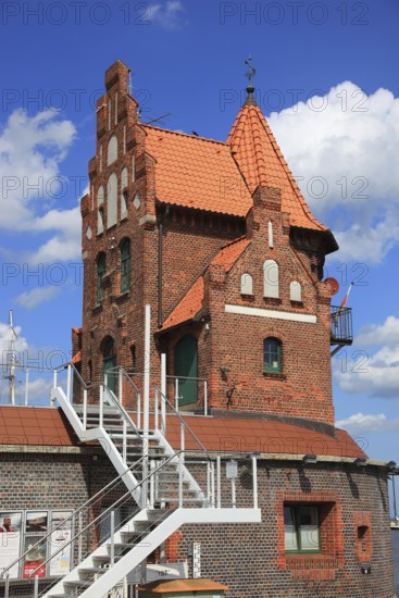 Pilot house, a heritage-protected building in the city's harbor, Stralsund, Vorpommern-Rügen