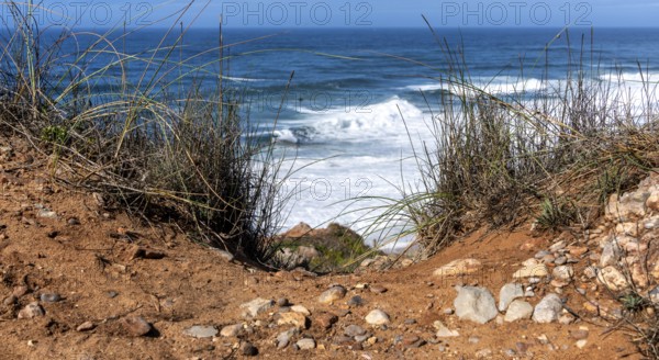Landscape on the rocky plateau of Sito, also known as Forte São Miguel, a surfer paradise with