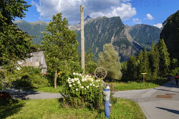 Picturesque mountain landscape with a view of the Acherkogel, on Lake Piburg in Oetz in the Ötztal,