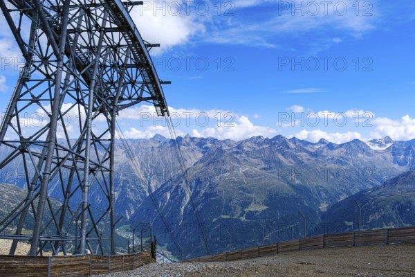 Scenic view from the mountain station of the Gaislachkogel cable car on the Gaislachkogel in the