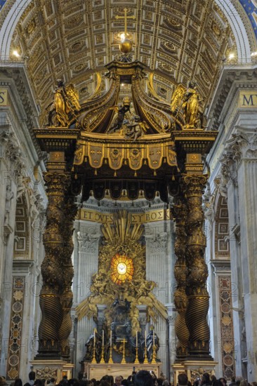 Canopy canopy ciborium by Gian Giovanni Lorenzo Bernini over Peter's tomb and papal altar in St.