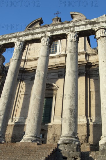 View from today's ground level of the Roman Forum as in Augustan period by Emperor Augustus of