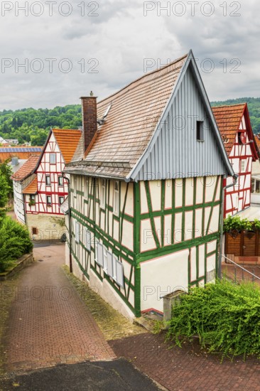 Half-timbered house, Spa City of Bad Orb, Spessart Nature Park, Main-Kinzig district, Hesse,