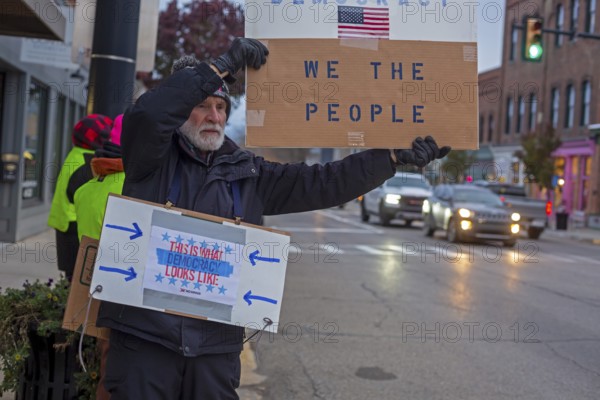 Milan, Michigan USA - 11 November 2025 - On Veterans Day, veterans held rallies across the country