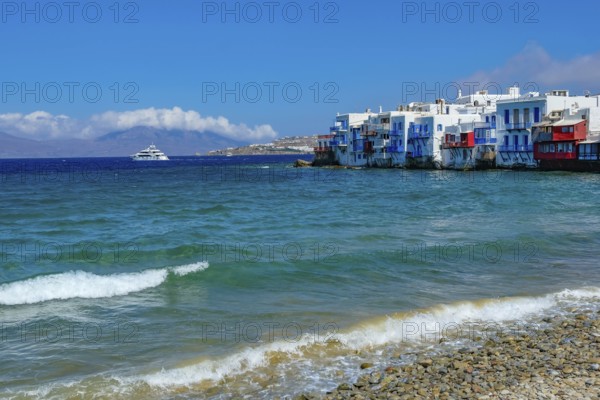 Mykonos, Cyclades, Greece - Little Venice is a picturesque neighborhood in Mykonos Town with