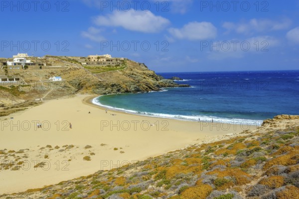 Mykonos, Cyclades, Greece - Fokos Beach, small settlement with sandy beach in the north of the