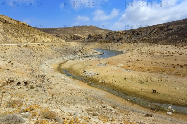 Mykonos, Cyclades, Greece - Dry Fokos Reservoir near Ano Mera. The Mykonos Municipal Water Supply