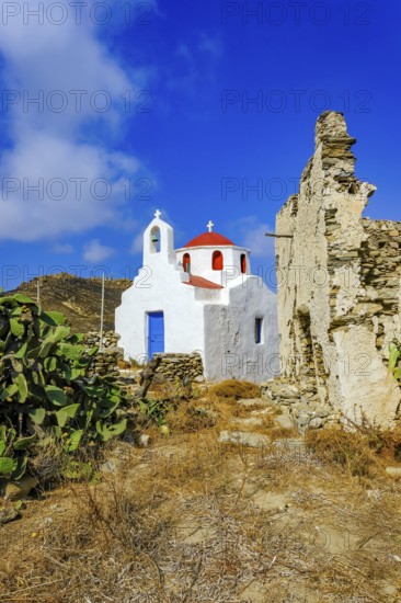 Ano Mera, Mykonos, Cyclades, Greece - Small church from the 18th century on the site of the Gyzi