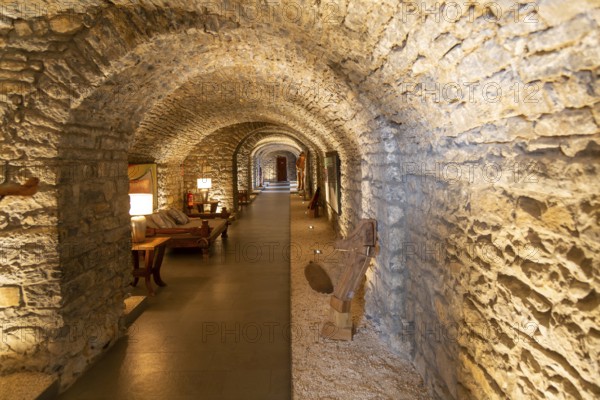 Interior El Monasterio de Boltaña, former monastery now hotel and spa, Boltana, Huesca province,