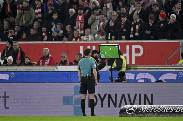 Referee Harm Osmers looks on VAR monitor, video assistant, video evidence, video referee video