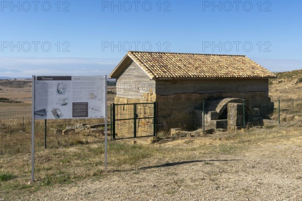 Bathhouse, ternas romanas de los bañales, Roman town of Los Banales, near Layana, Zaragoza
