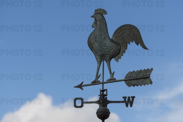 Weather vane against clear blue sky, peaceful atmosphere, Baden-Württemberg, Germany
