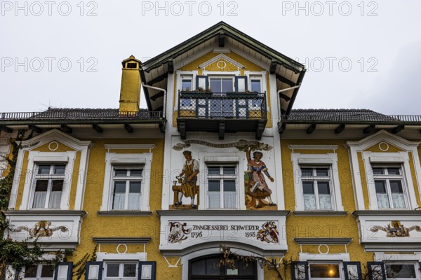 Facade painting on an older residential building, Dießen am Lake Ammer, Upper Bavaria, Bavaria,