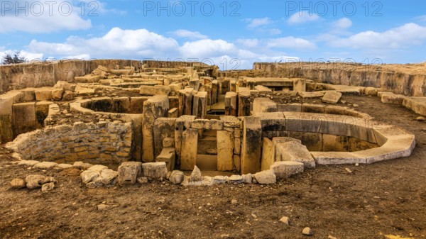 Megalithic temple of Hal Tarxien, 3250—2500 BC, appearance without tent roof, UNESCO World Heritage