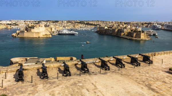 Upper Barrakka Gardens at the highest point of the city fortifications on St. Peter and St. Paul
