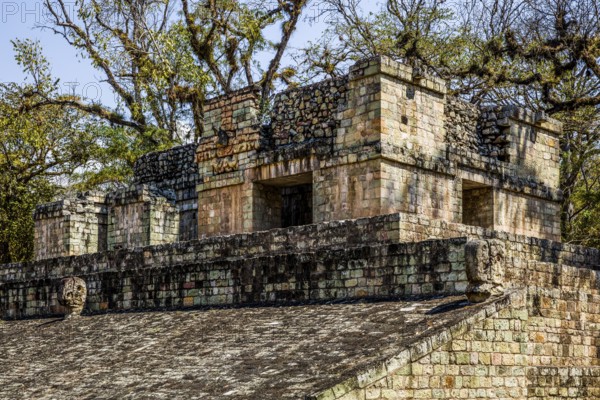 Marker on the ball court, one of the most beautiful of the classical period, second-largest in the