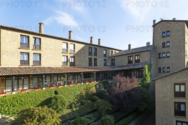 Parador hotel buildings, Sos del Rey Católico, Cinco Villas district, Zaragoza province, Aragon,