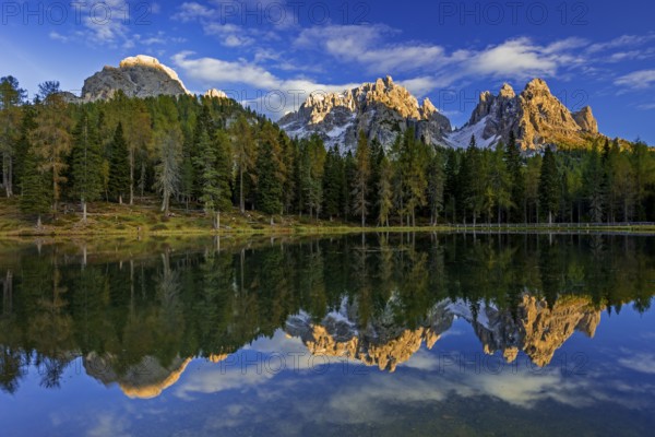 Mountain lake, mountains, reflection, sunny, evening light, Lake Antorno, Lake Antorno, Cadini