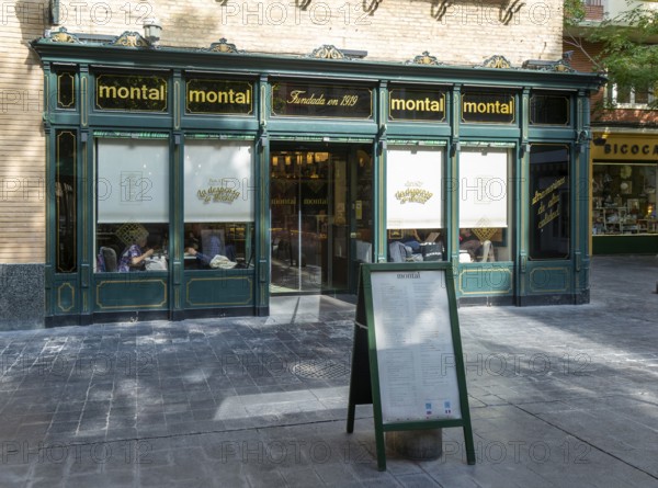 Montal historic cafe restaurant and shop, Plaza de San Filipe, Zaragoza, Aragon, Spain, Europe