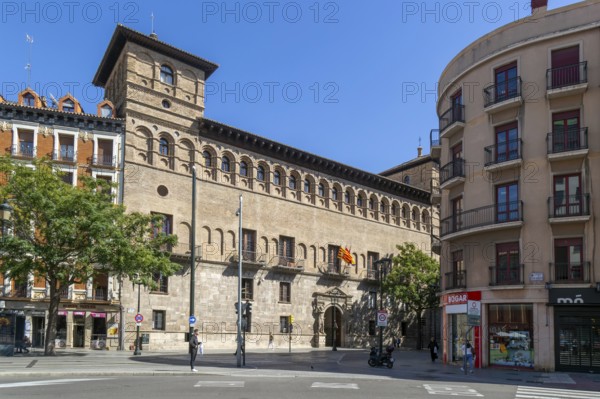 Historic palace building, Palacio de los Condes de Morata o de Luna, Zaragoza, Aragon, Spain,