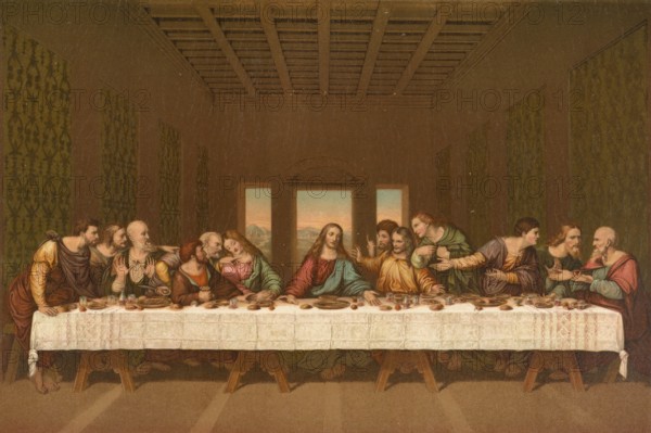 Biblical scene, Bible, The Last Supper, a central event in Christianity, the evening in front of
