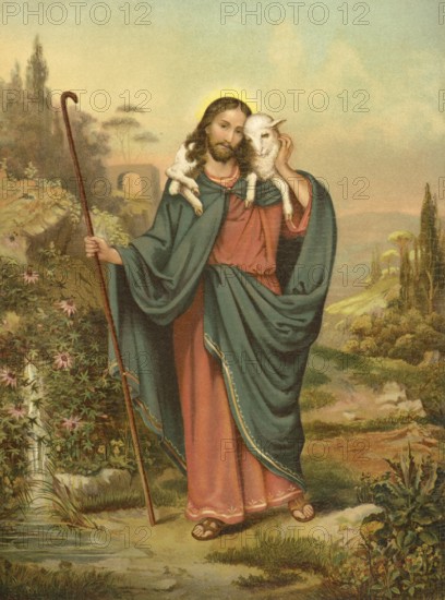 Biblical scene, Bible, The Good Shepherd, refers to Jesus Christ in the Christian tradition and is