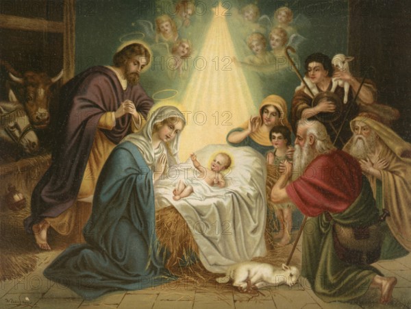 Biblical scene, Bible, The Birth of Christ, biblical story of the birth of Jesus, which is