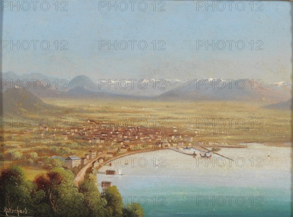 View of Bregenz, Austria, based on a painting by Hubert Sattler (1817-1904), reproduction from a