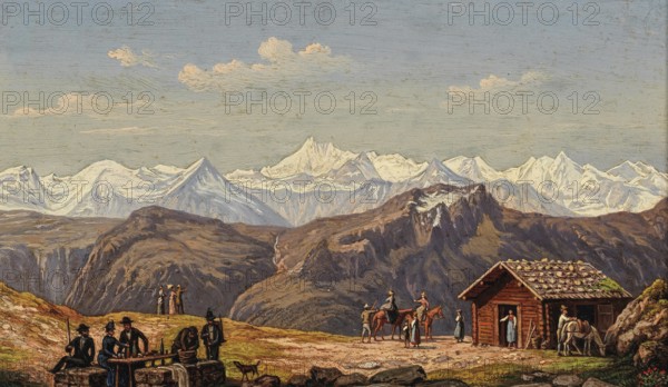 View from Gamskogel of Bad Gastein, Bad Hofgastein, Salzburger Land, Austria, based on a painting