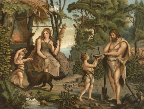 Biblical scene, Bible, After expulsion from paradise, the fall of Adam and Eve and the consequences