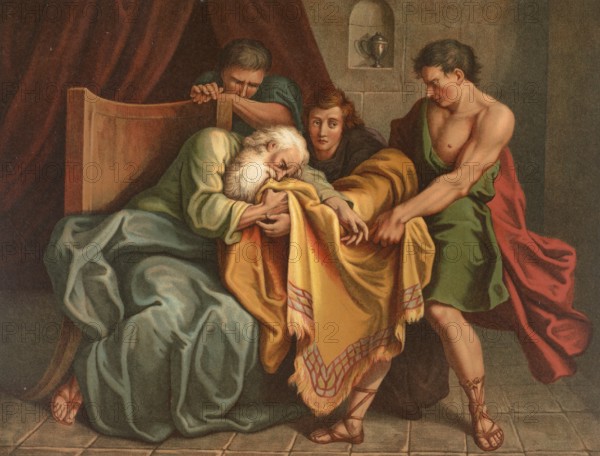 Biblical scene, Bible, The blood-stained cloak of Joseph is a central element in the biblical story