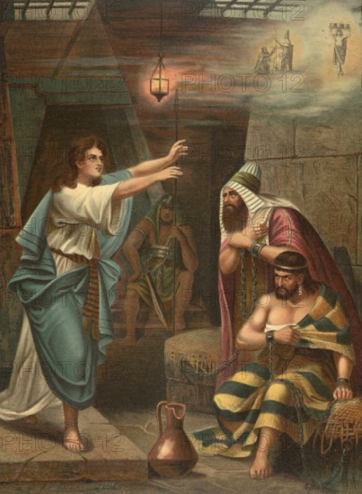 Biblical scene, Bible, Joseph interprets the dreams of the pharaoh's chief cupbearer and chief