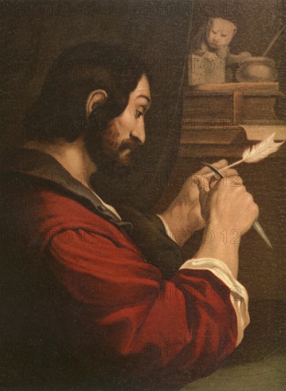 Biblical scene, Bible, The evangelist Mark, the presumed author of the Gospel of the same name,