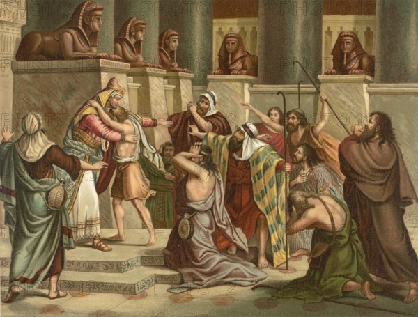 Biblical scene, Bible, Joseph reveals himself to his brothers after they once sold him as a child.