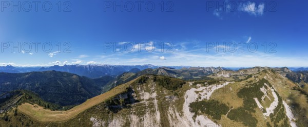 Drone shot, view of Egelseehörndl, Postalm, Osterhorn Group, Salzkammergut, Province of Salzburg,