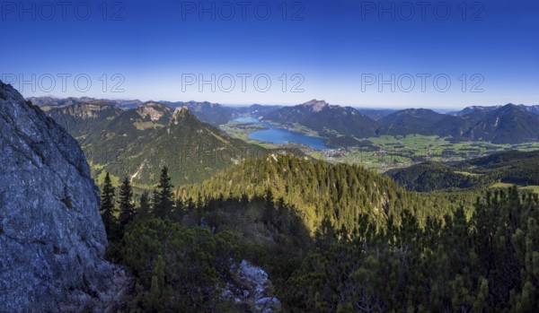 View from Rettenkogel to Wolfgangsee, Postalm, Osterhorn Group, Salzkammergut, Province of