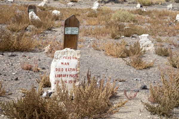 Goldfield, Nevada - Goldfield Historic Cemetery. One grave holds an unknown man who died from