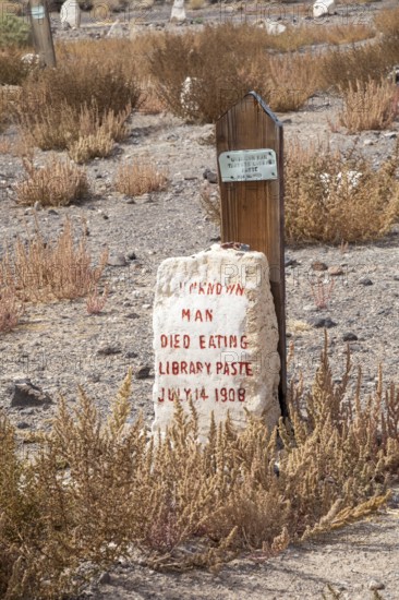 Goldfield, Nevada - Goldfield Historic Cemetery. One grave holds an unknown man who died from
