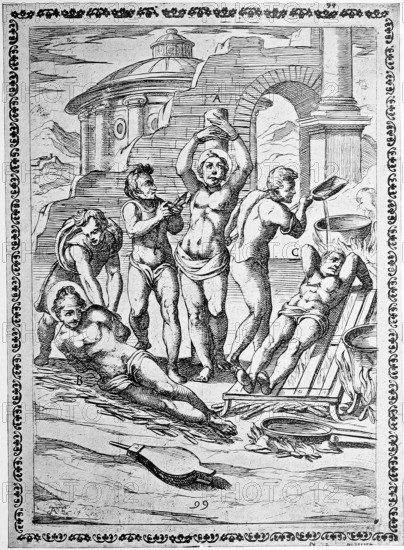 Torture, Torture, Inquisition, a. convict who was tortured with glowing iron under his armpits