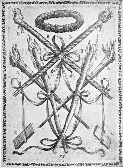 Torture, torture instruments, a. burning logs or torches, b. torches made of pine wood or other