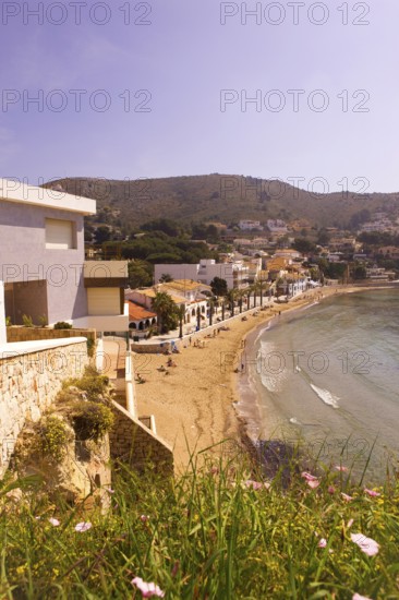Bathing bay, Moraira, former fishing village, pearl of the Costa Blanca, Mediterranean Sea, Playa