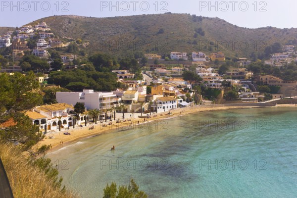 Bay, Moraira, former fishing village, pearl of the Costa Blanca, Mediterranean Sea, Playa del