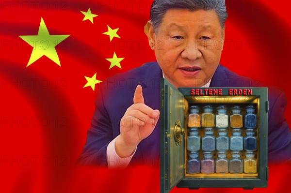 Symbolic image, rare earths, dependent on China with 90% raw material ownership, industry